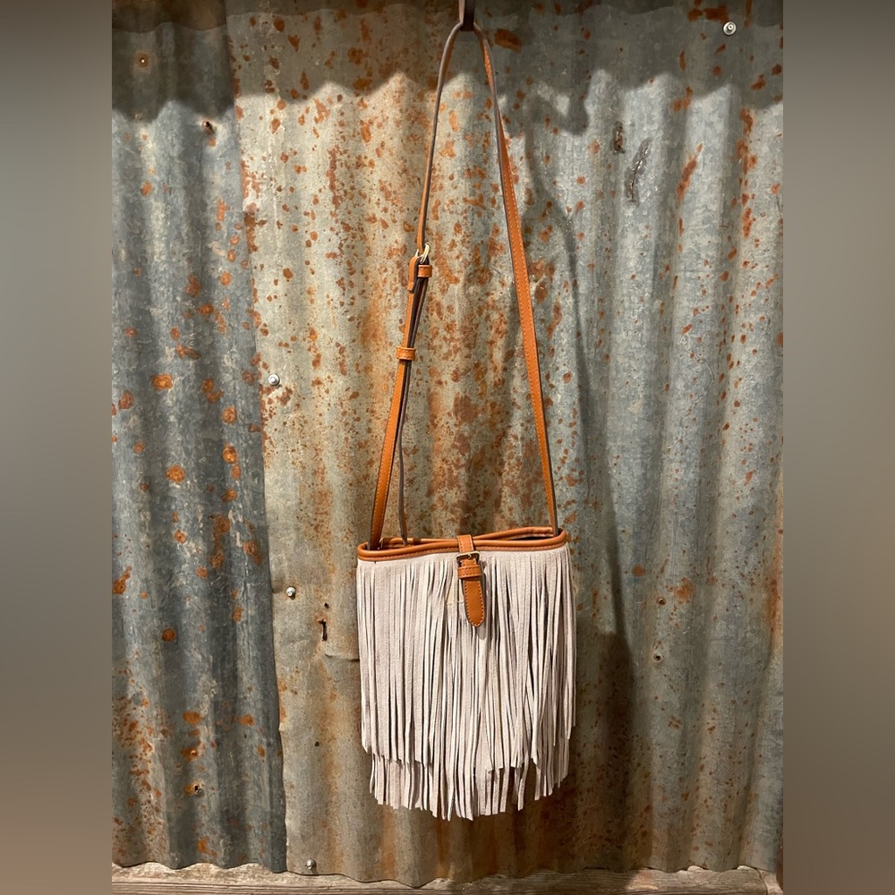 Street level crossbody fringe bag